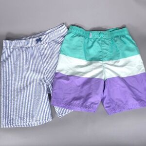 RUGGEDBUTTS Boys Swim Trunks 10 Lot 2 Quick Dry Colorblock Stripe Beach Shorts